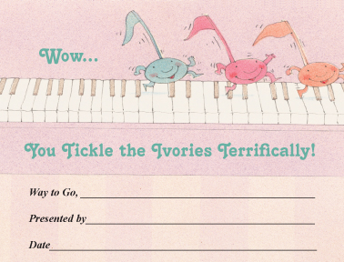 Award Certificates Mini - Tickle the Ivories